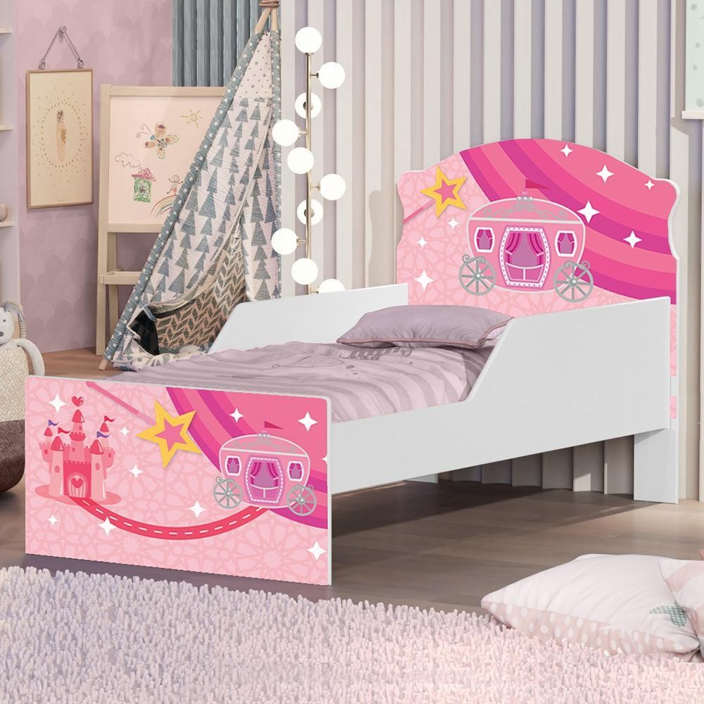 Mini Cama Carruagem Princesa Rosa em Oferta na Shopee