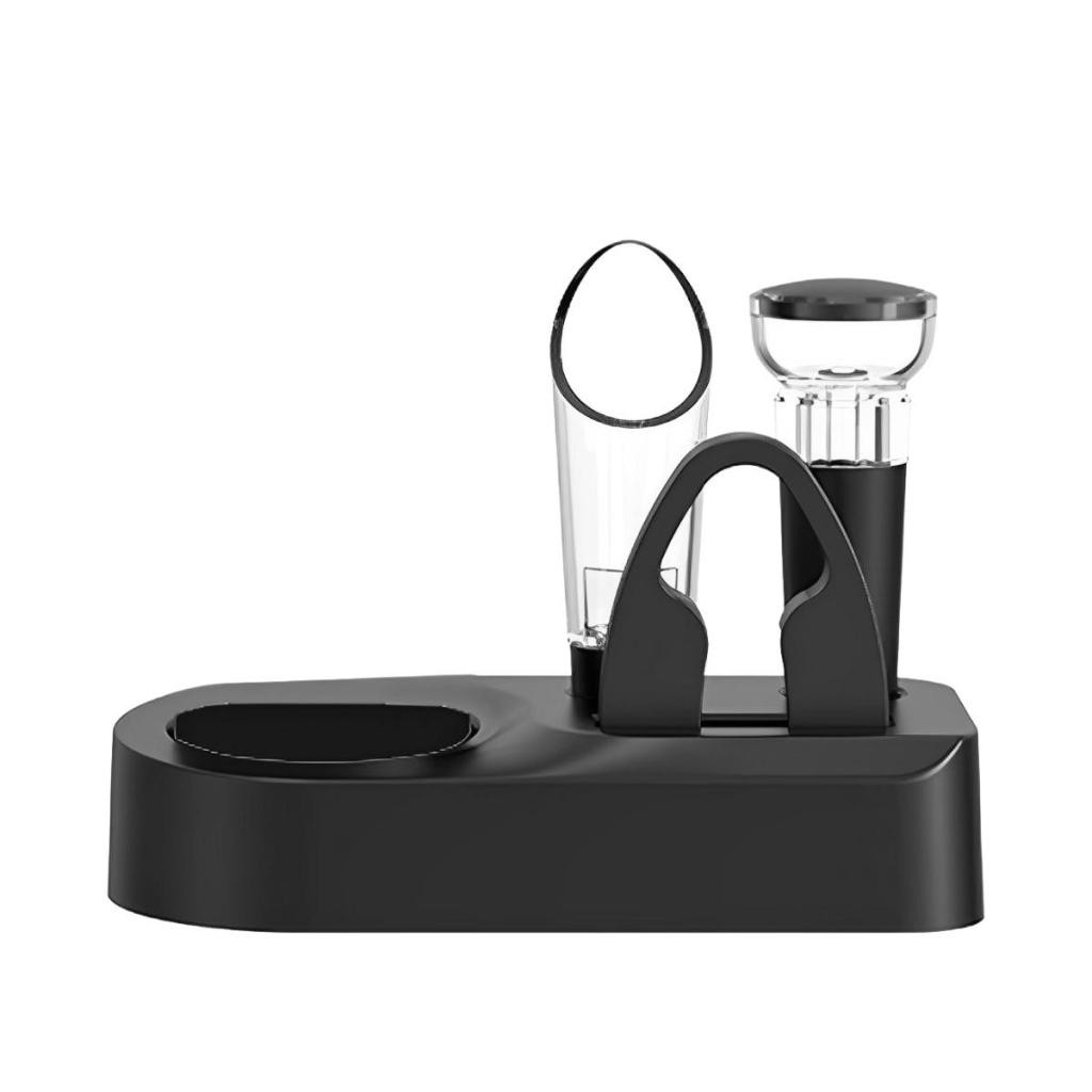  Kit Acessórios para Vinho com Aerador, Tampa a Vácuo, Cortador de Lacre e Suporte