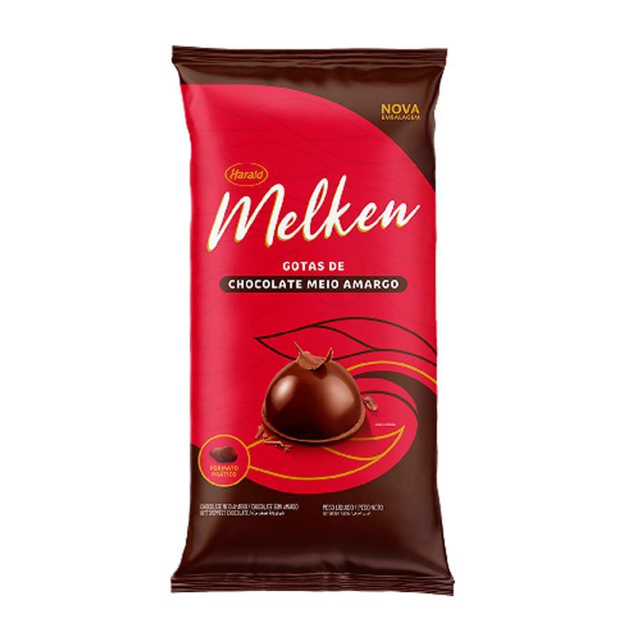 Chocolate Melken Meio Amargo Gotas 2,05kg HARALD