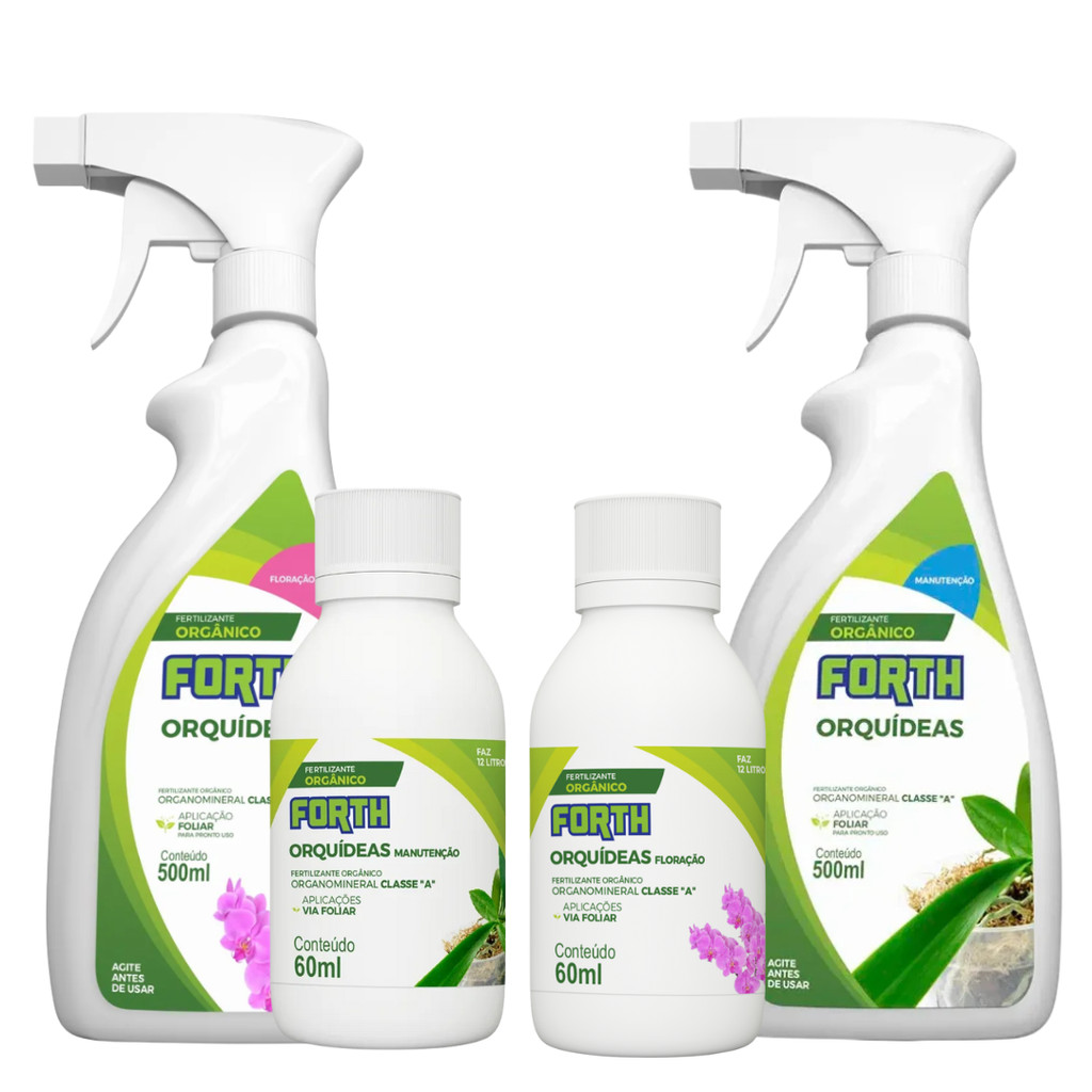 Kit Forth Orquídeas Manutenção e Floração Adubo Fertilizante NPK