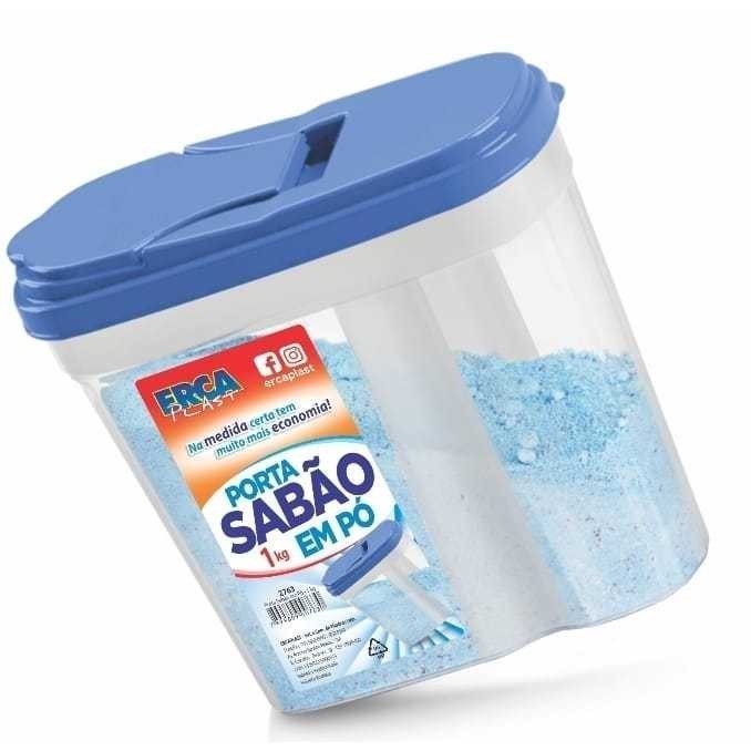 Porta Sabão em Pó 1 Kg com Tampa Dosadora KG Utilidades