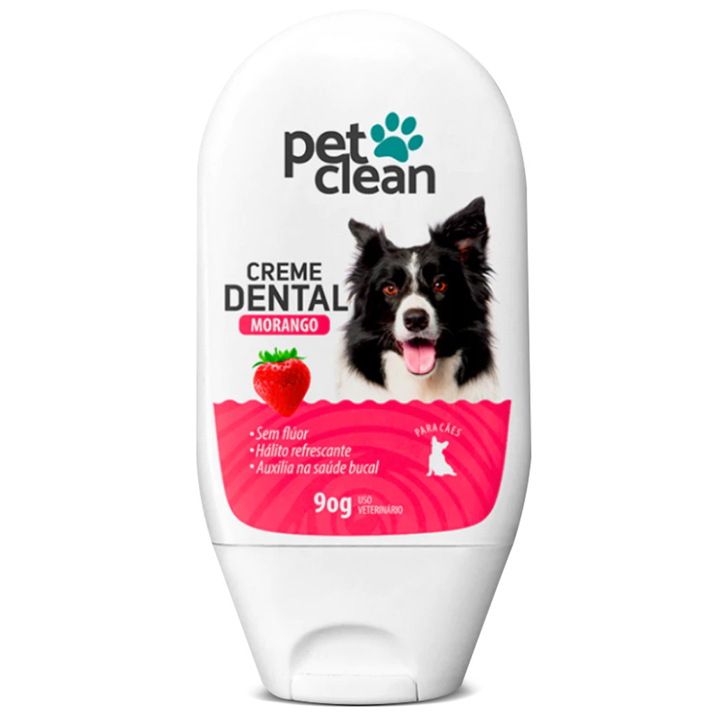 Creme Dental Pet Clean para Cachorro e Gato Sabor Morango 90g