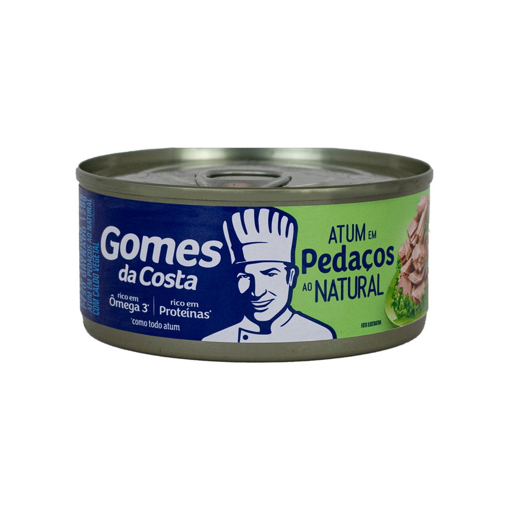 Detalhes do Atum  Pedaços Nat. c/ Caldo vegetal Gomes da Costa 170g - 10un