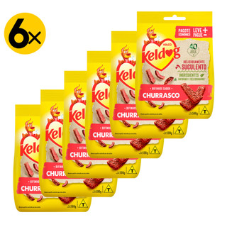 Kit 6 Bifinho Keldog para Cães Sabor Churrasco  - 500 g