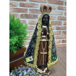 Imagem Nossa Senhora Aparecida 30cm Manto Azul E Dourado Santa Lindissima em Oferta na Shopee