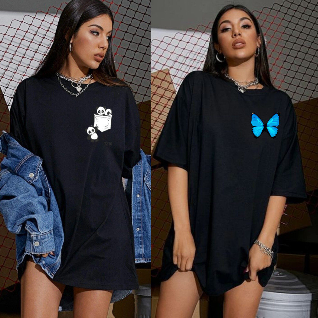 Kit Com 2 Camisetas Oversized Feminina Blusa Estilosa Academia Treino Crossfit