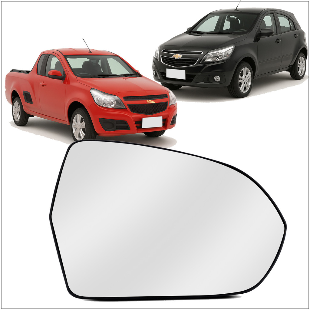 Lente Retrovisor Com Base Fixada Agile 2009 a 2016 Montana 2011 a 2020