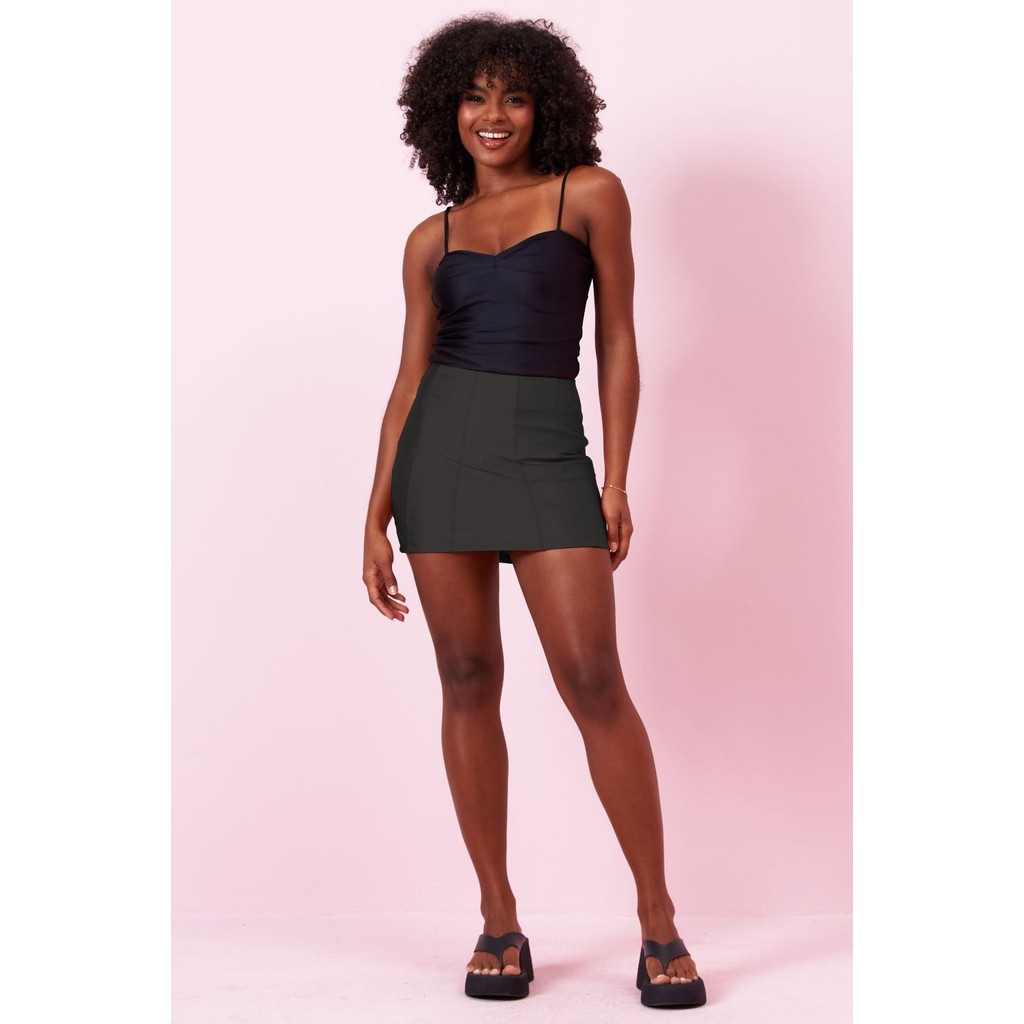 Short Saia Feminino Up Glam Planet Girls Preto - Women Clothes
