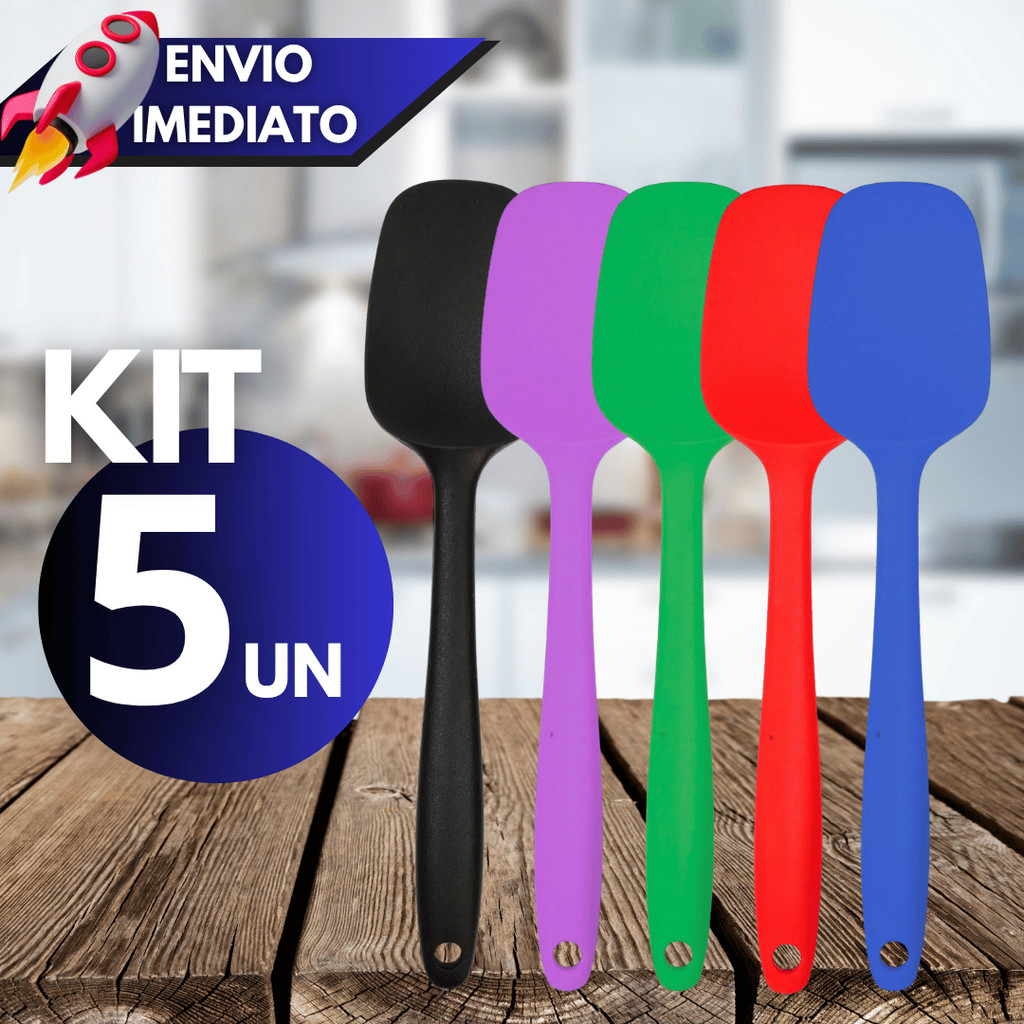 Kit 1/3/5  Espátulas Silicone Para Cozinha Resistente e Fácil de Limpar Cozinha Premium