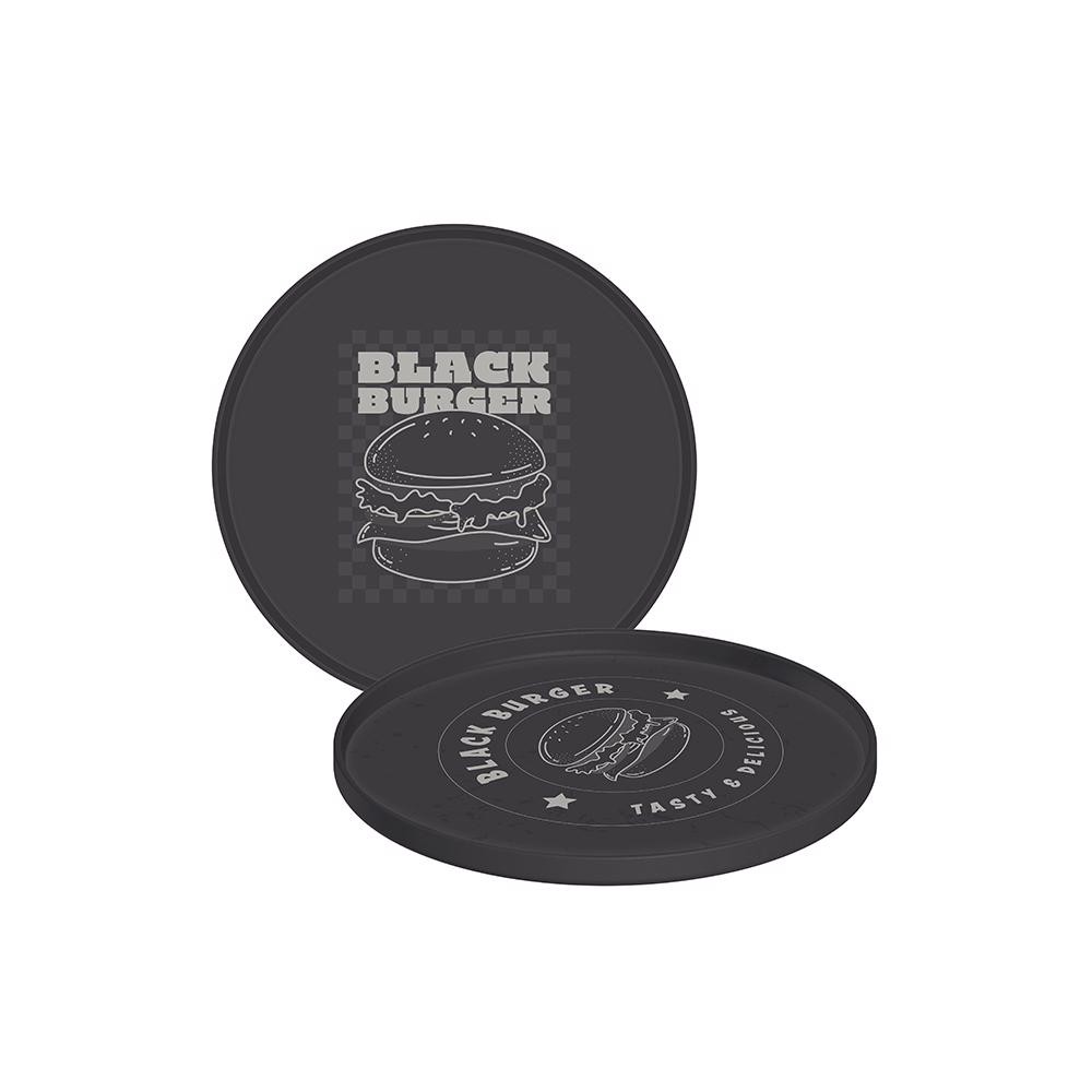 Prato Black Burger em Polipropileno Cinza 1 Unidade Desenho Sortido - Tramontina
