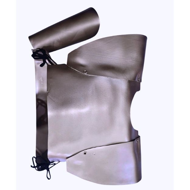 Armadura com bracelete medieval viking guerra cosplay guerreiro gladiador romano Aquiles hércules na cor prata