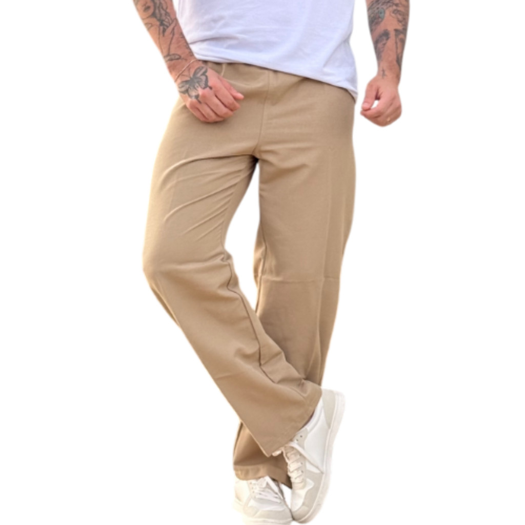 Calça CAQUI Uniforme sem bolsos CDP Preso Detento Presidio P ao G3
