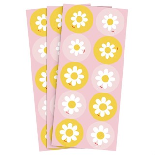 Adesivo Redondo - Margarida - 4x4cm - 30 unidades - Regina - Rizzo em Oferta na Shopee