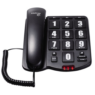 Telefone Intelbras com Fio teclas grandes Tok Fácil - Preto em Oferta na Shopee