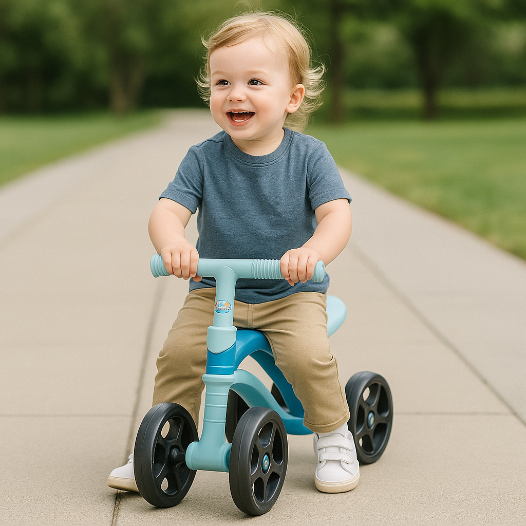 Bicicleta Infantil Sem Pedal com 4 Rodas 12 Meses Equilíbrio e Segurança Reforçado Diversão
