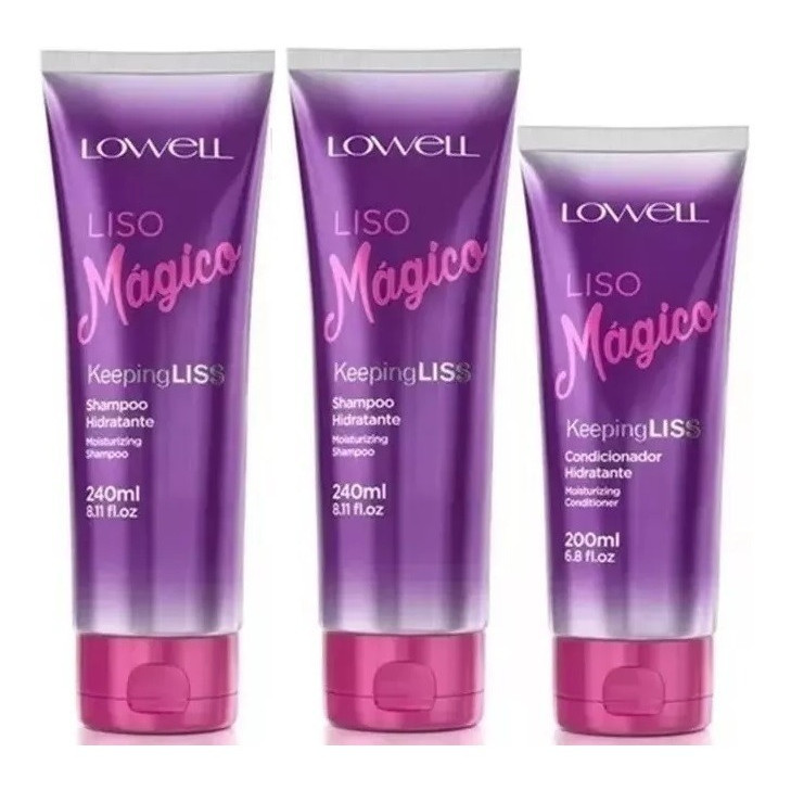 Liso Mágico Lowell 2 Shampoo + 1 Condicionador