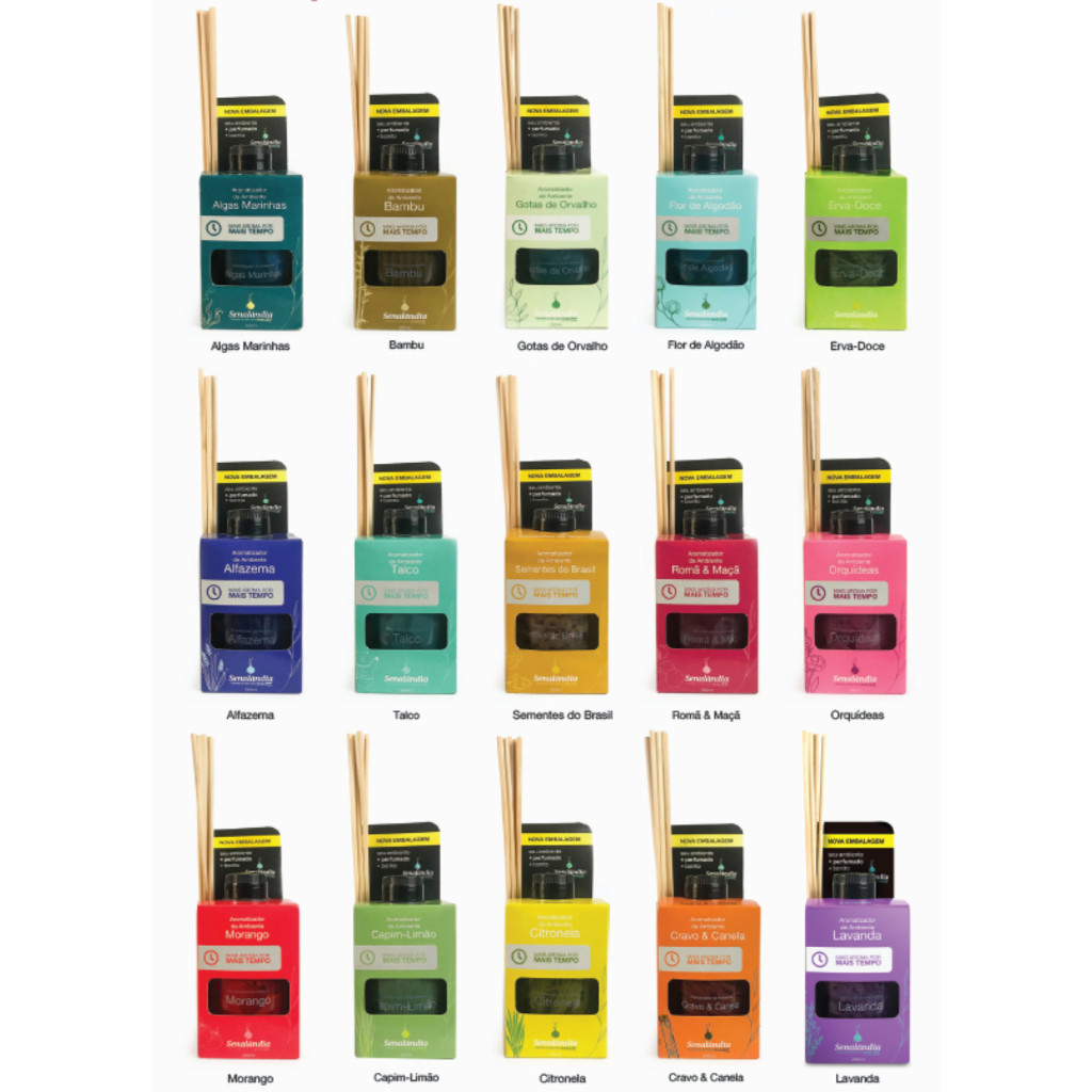 Kit 2 Aromatizadores de Ambientes Vareta 280 ml - Difusor de Aromas Senalândia