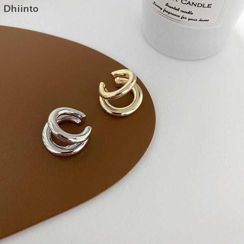 [Dhiint] Piercing Falso Earcuff Círculo Duplo Ear Cuff Brincos Falsos Para Mulheres Homem Hiphop Vintage Cuffs Earclips 