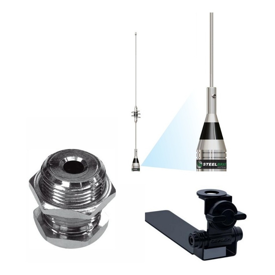 Kit Enfeite Antena Suporte De Caminhonete E Parafuso Ap0188