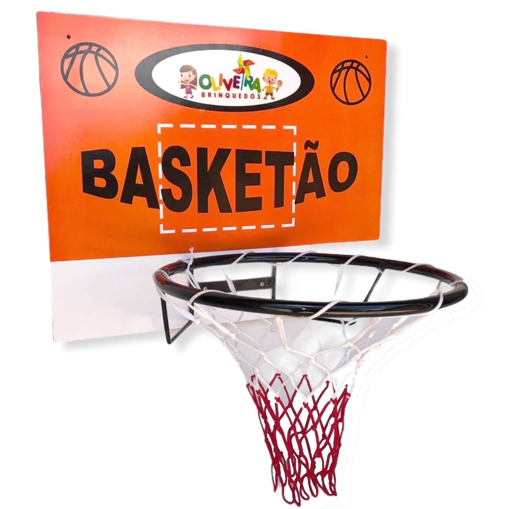 Tabela de Basquete Infantil 57x45cm com Aro 39cm Brinquedos Oliveira