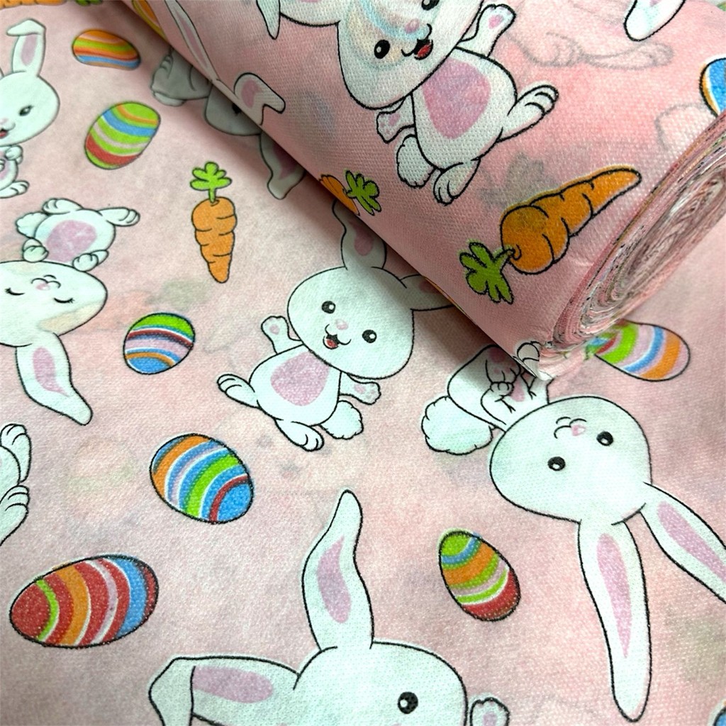 Tnt Estampado Pascoa Coelho Rosa Bebê 1m x 1,40m em Oferta na Shopee