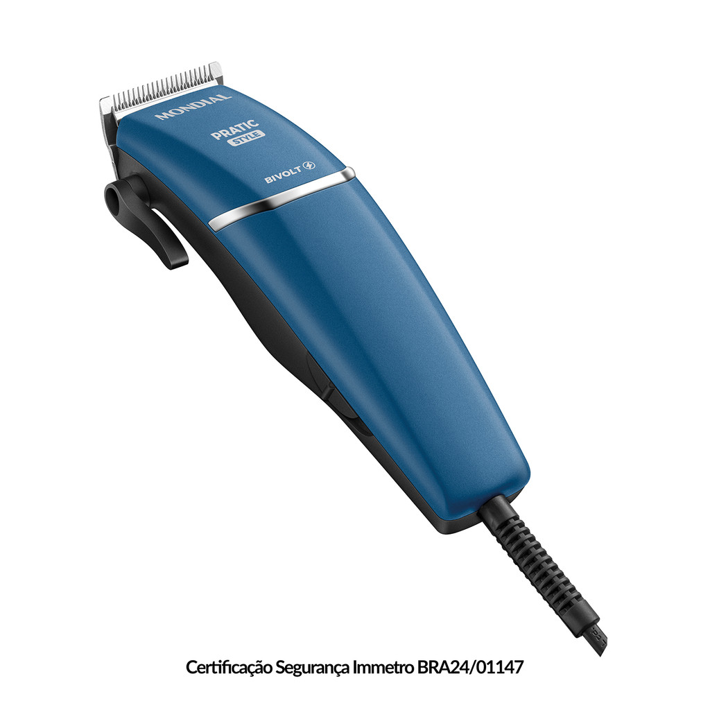 Cortador Cabelos Pratic Style Bivolt Lâminas AçoInox 4 Pentes Corte Tesoura Pente Acessórios Mondial