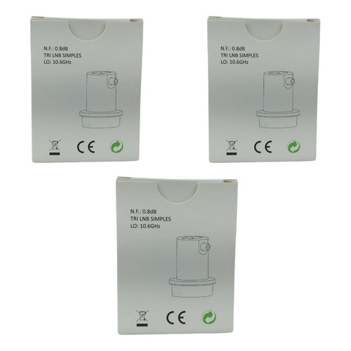 Kit 3 Lnb Simples Banda Ku Universal Lnbf 1 Saída Full Hd