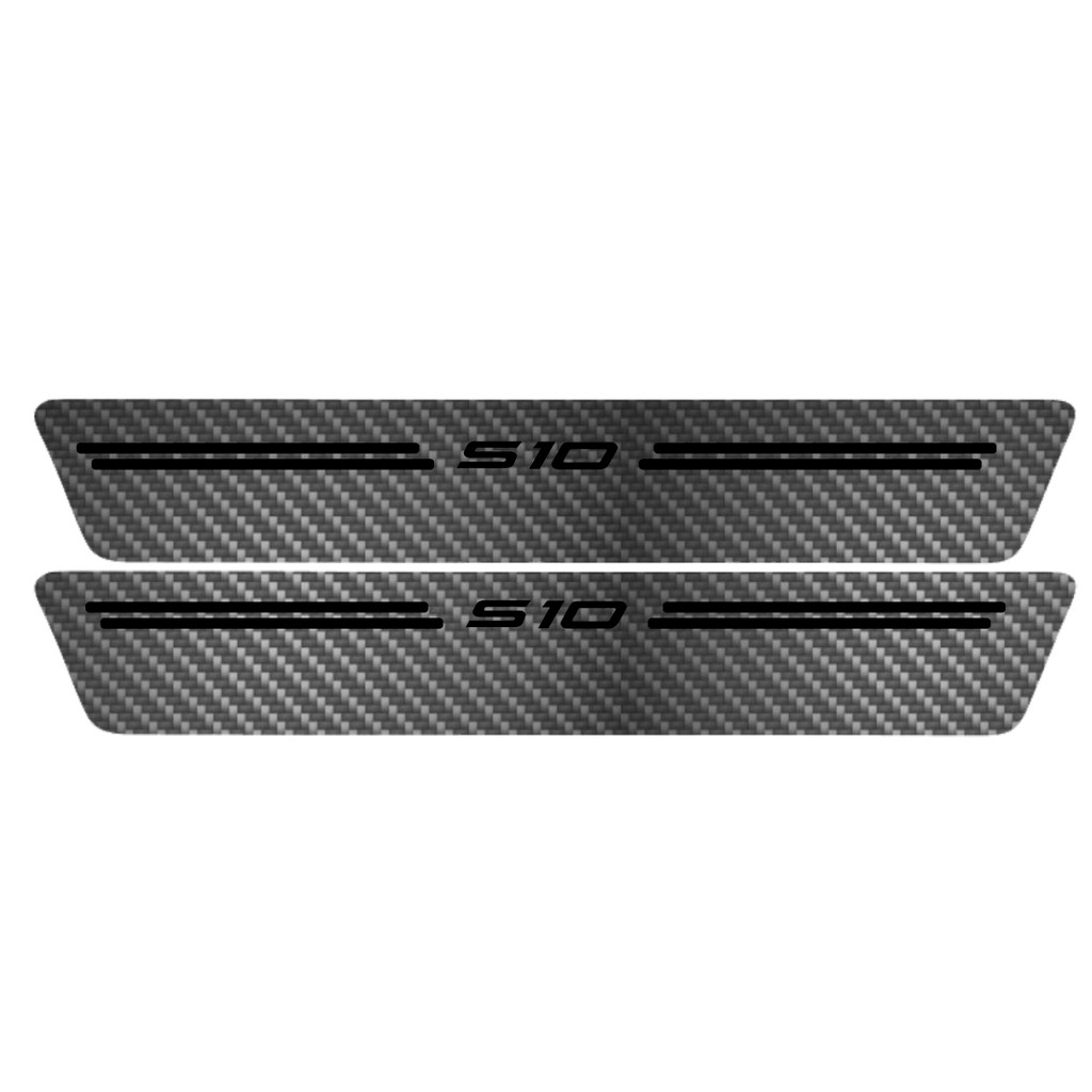 Soleira Protetora Porta 4 Peças Black Carbono S10 2PT 24 25