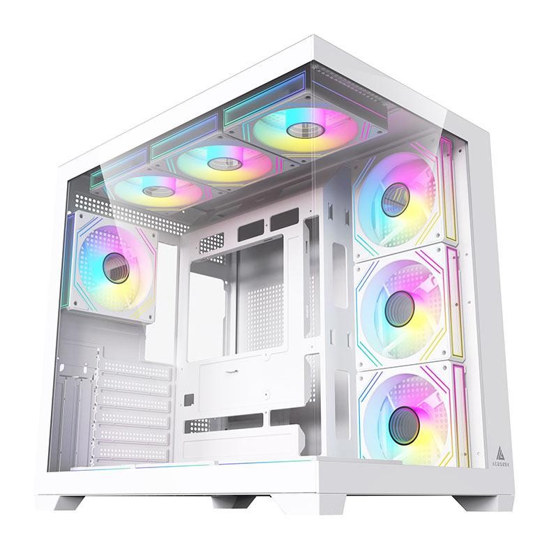 Gabinete Gamer Acegeek Omniview, Mid-Tower, Lateral de Vidro, Branco, AG-OMNIVIEW-WH em Oferta na Shopee
