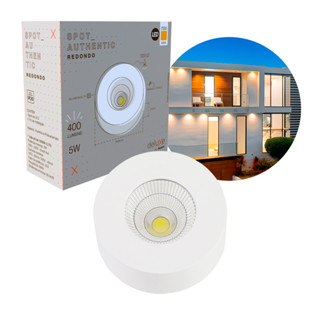 Spot Led Authentic Beiral de teto 5w 3000k Branco Quente 8cm Bivolt Redondo Branco Cod: 907060576 Deluxe By Avant em Oferta na Shopee