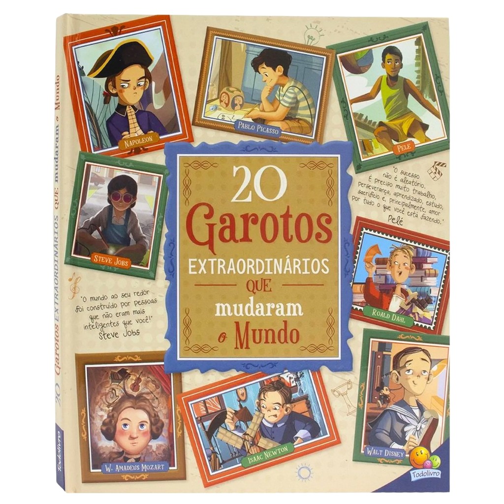 Livro De 20 Histórias De Garotos Extraordinários Que Mudaram o Mundo Educativo e Inspirador Para Crianças - Todolivro