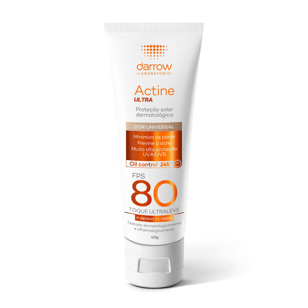 Protetor Solar Actine Ultra Facial FPS 80 Oil Control Cor Universal 40g - Beauty