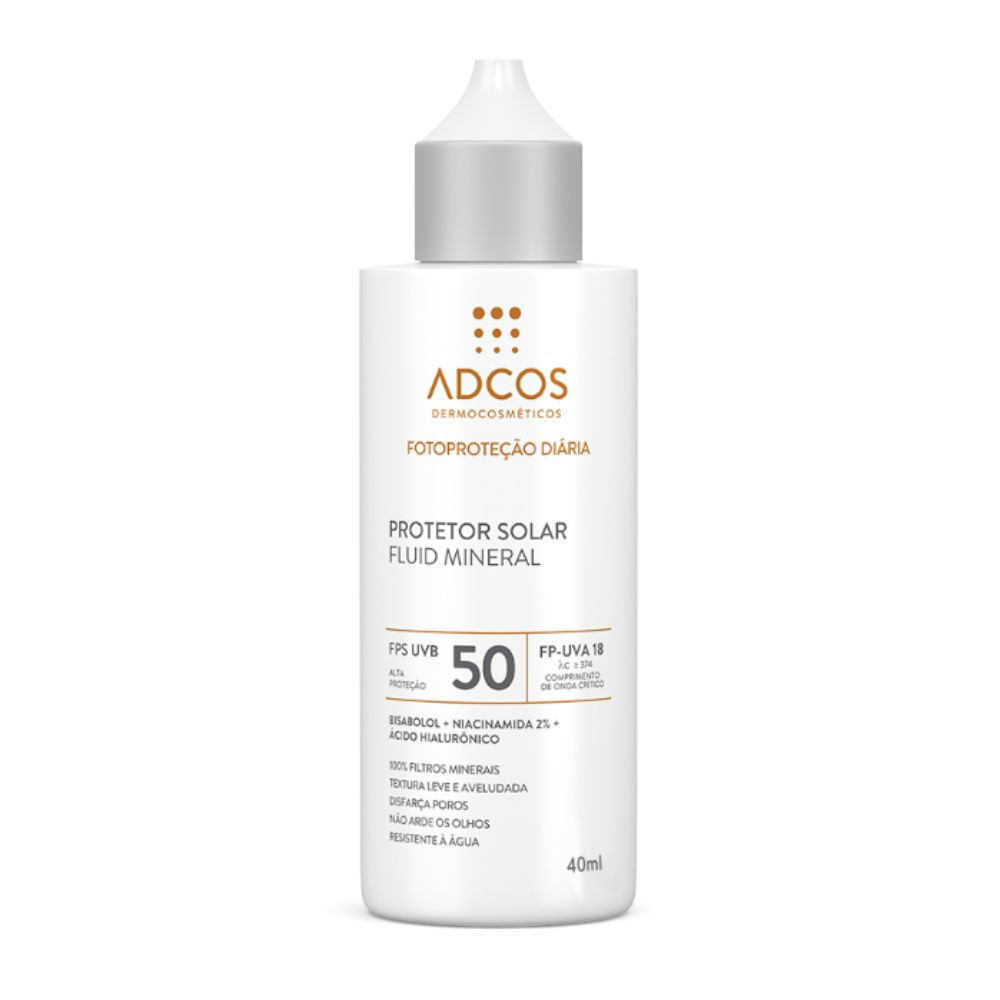 Protetor Solar Adcos FPS50 Fluid Mineral 40ml em Oferta na Shopee