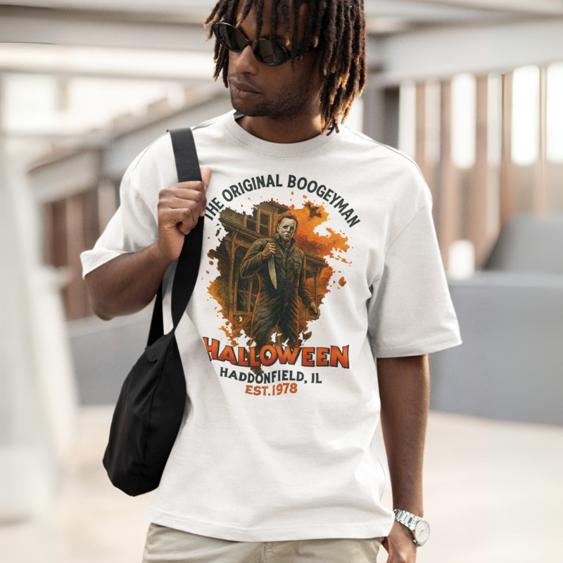 Camiseta Oversized 100% Algodão HALLOWEN Personagem Estampado