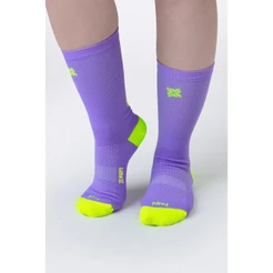 Meia HUPI Yes Run 1 Par Tamanho 36-42 Cor Lilás/Amarelo, Ideal para Corrida