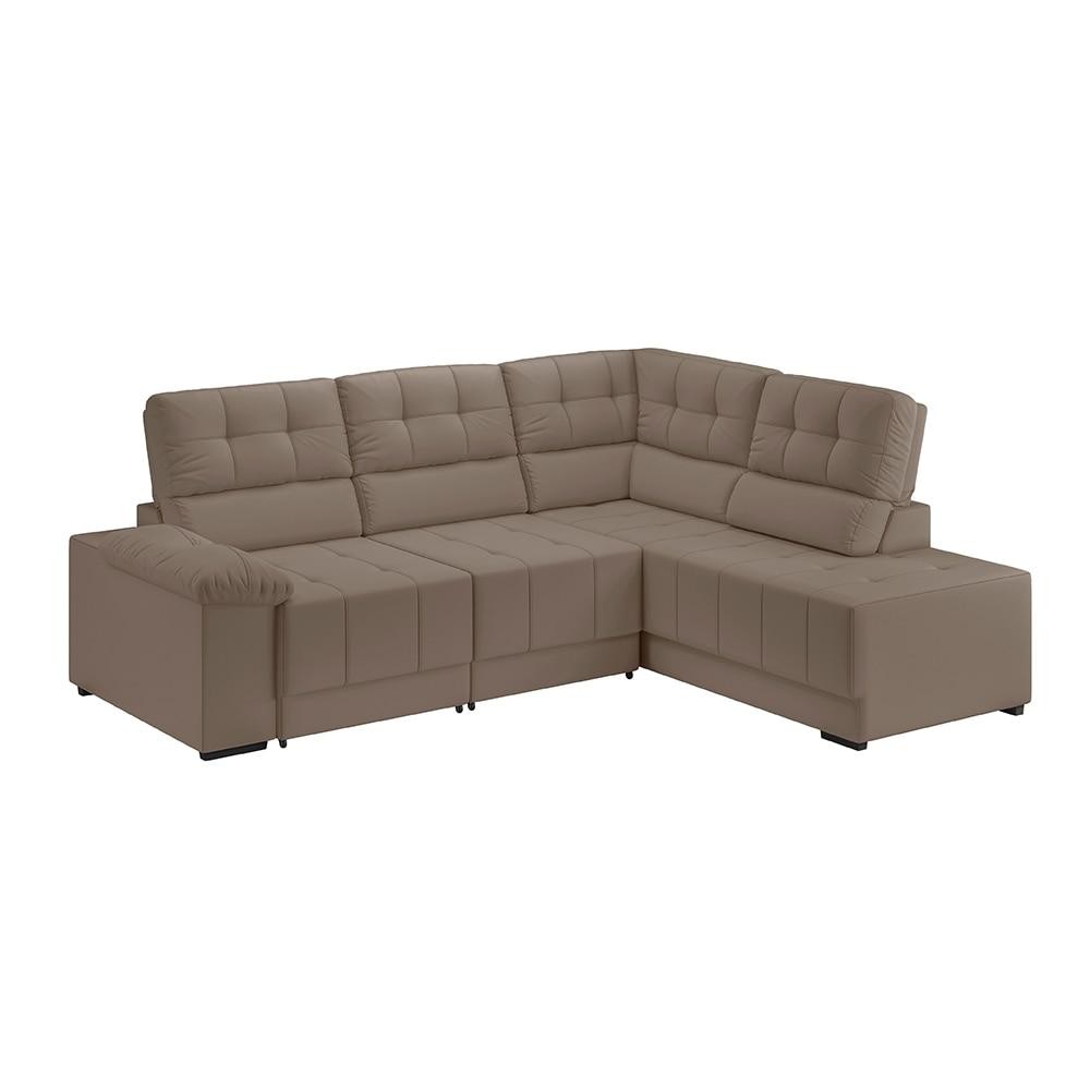 Sofá de Canto Retrátil Reclinável Veludo 246x210cm máximo conforto e espaço em Oferta na Shopee