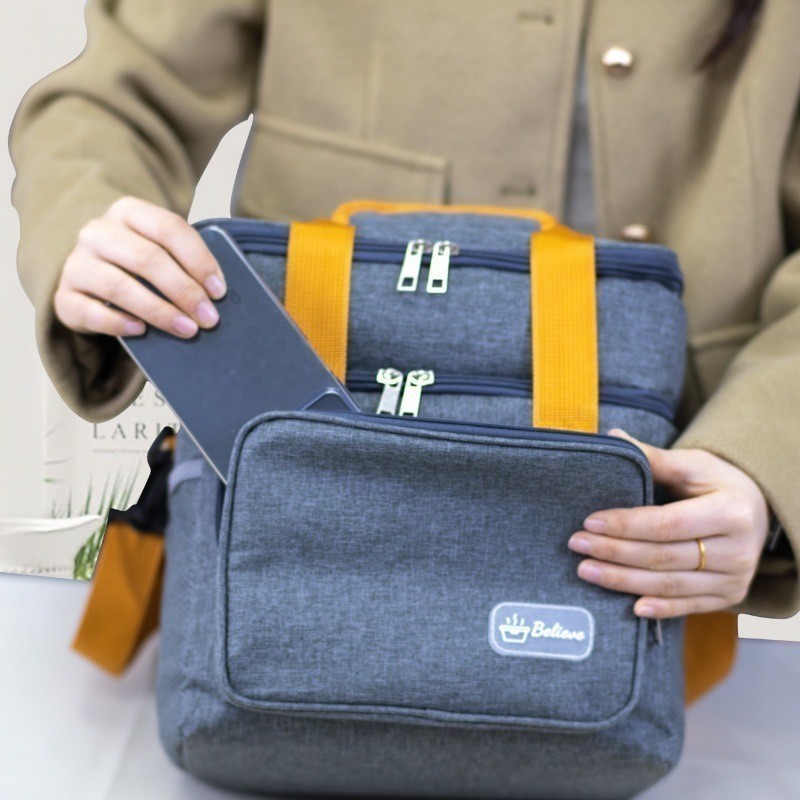 Bolsa Termica Grande Capacidade Lancheira Expansível Com Dupla Camada Adequada Para Piquenique BR 2 Camadas Porta Marmit