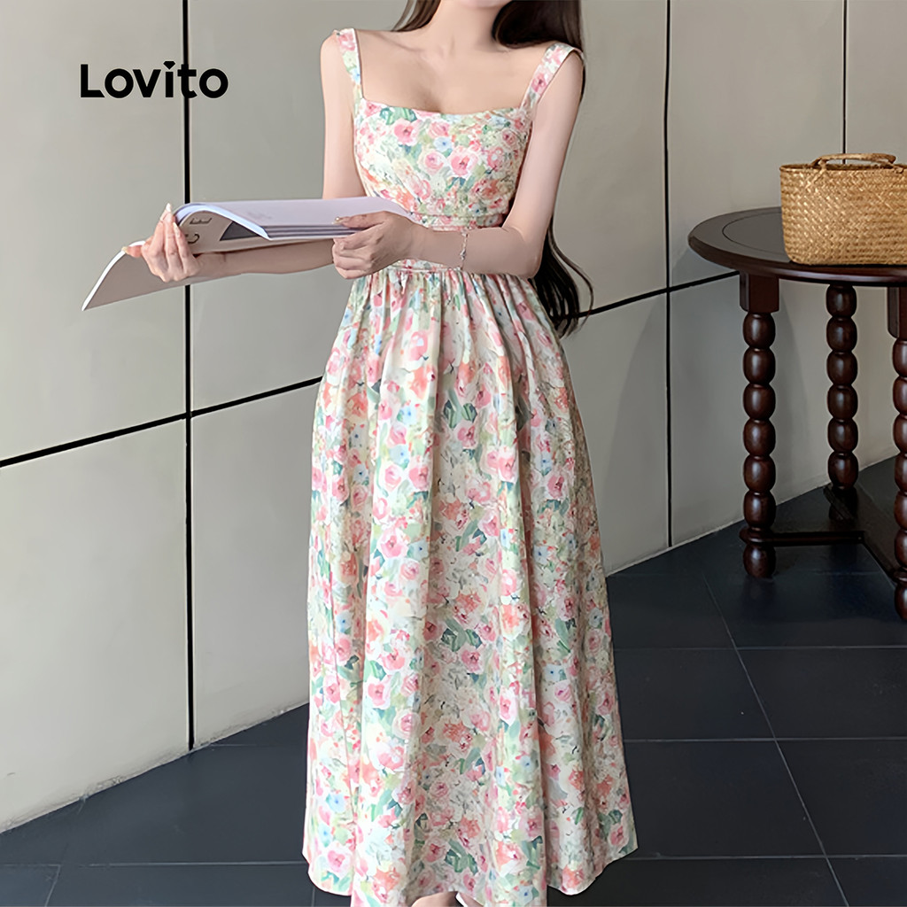 Detalhes do (New) Lovito Vestido Casual com Botões para Primavera/verão para mulheres L142ED576