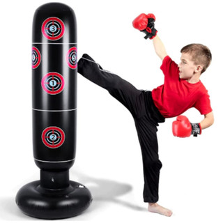 Saco Boxe Infantil Inflável Joao Bobo Luvas Treino Luta