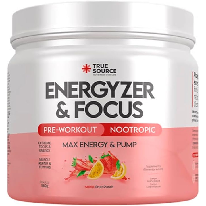Bebida Energia True Energyzer  & FOCUS Fruit Pounch  360g - True Source