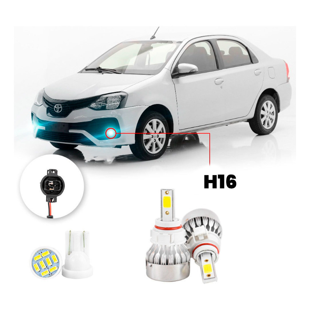 Lampada Farol Milha Toyota Etios Sedan Todos Os Anos 20000lm em Oferta na Shopee