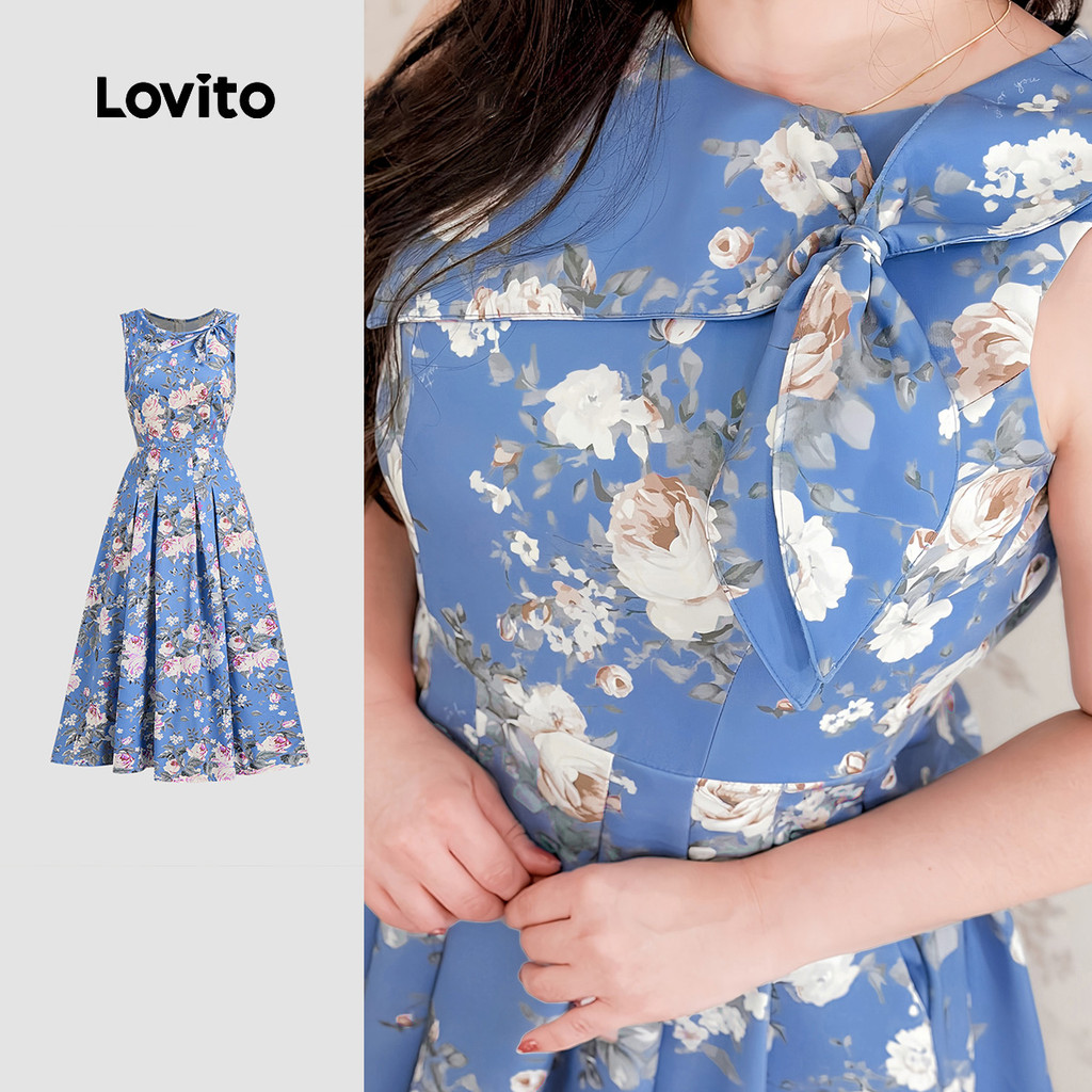 (New) Lovito Vestido Casual de Estrutura Assimétrica de Primavera/verão para Mulheres L150ED148 em Oferta na Shopee