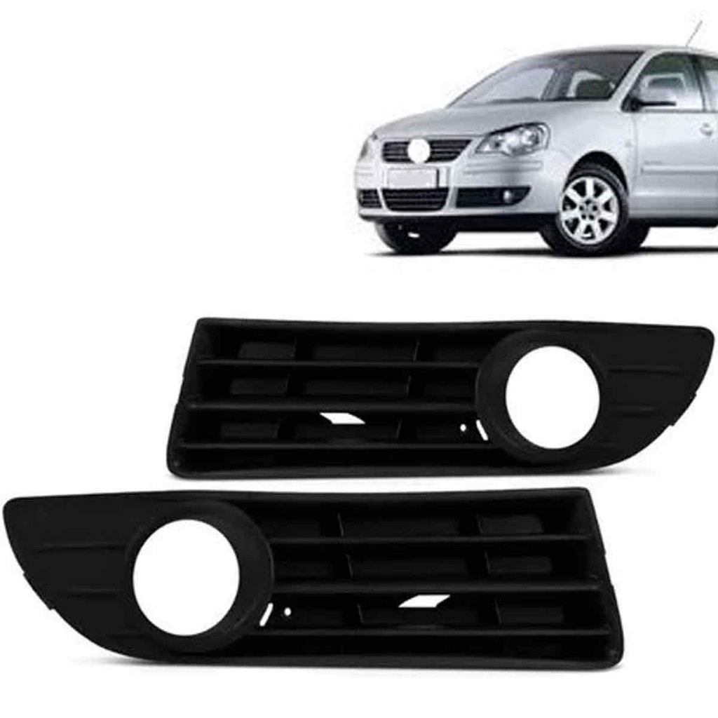 Grade Moldura Milha Polo 2007 2008 2009 2010 2011 Preto Com Furo em Oferta na Shopee