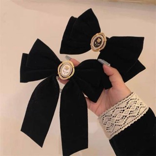 Clip de Cabelo Retro Preto Veludo High-End para Laço e Costas Feminino em Oferta na Shopee