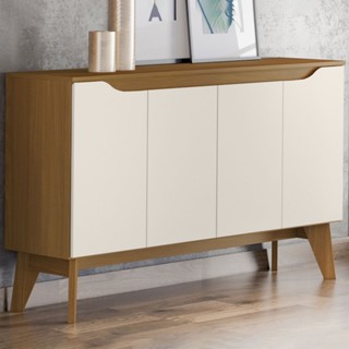 Balcão Buffet Aparador Ambar 4 Portas 2 Prateleiras Nature/Off White Si351 - Henn em Oferta na Shopee