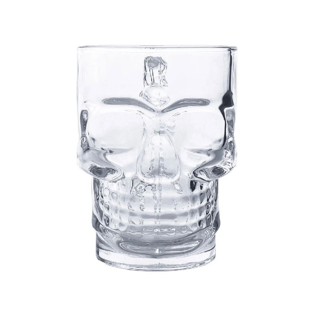 Caneca Lyor Para Chop E Cerveja De Vidro Caveira Rock Style 510ML