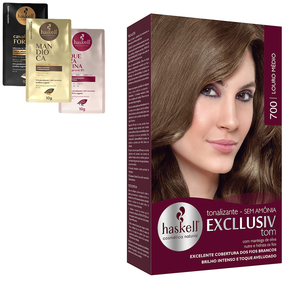 Tonalizante Excllusiv Tom Louro Medio 700 Haskell em Oferta na Shopee