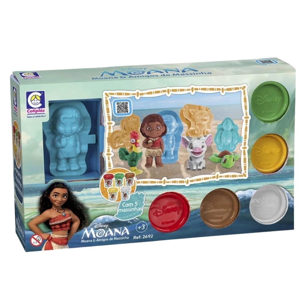 Brinquedo Infantil Moana e Amigos de Massinha Cotiplás - 2692 - Mom & Baby