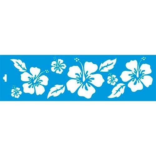 Stencil Litoarte 8,4 x 28,6 cm - STE-122 Hibiscos