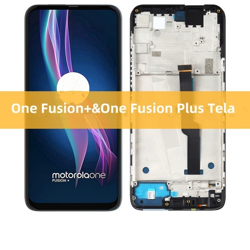 6.5" Vivid Display Para Motorola Moto One Fusion+&One Fusion Plus Compativel XT2067-1 Frontal Tela Com Aro